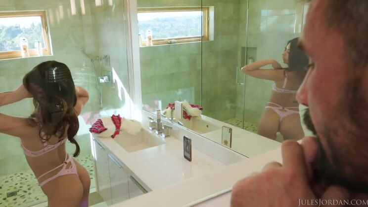 [JulesJordan] - Stockings and Facial for Xxlayna Marie with Manuel - Xxlayna Marie