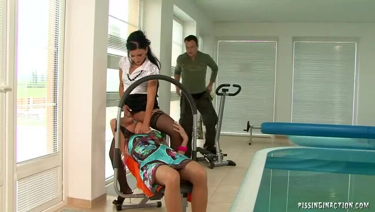 [Tainster] - Lena Cova and Liss White Pissing Fun