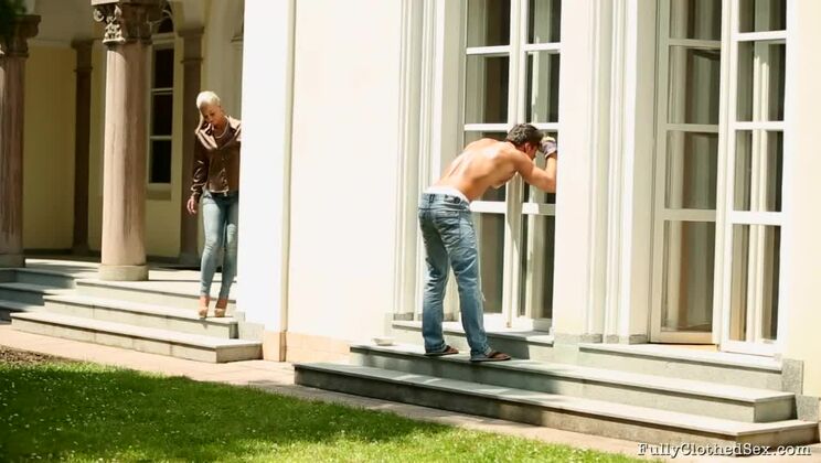 [Tainster] - Blonde Nathaly In Satin And Grass - Nathaly Heaven