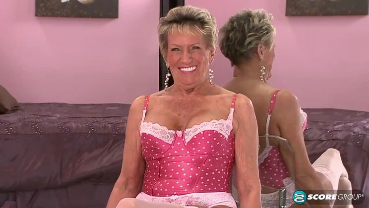 [60PlusMILFs] - Sandra Ann's 60+ Surprise: Big Cock And Stockings! - Sandra Ann