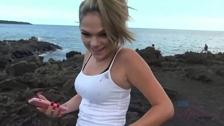 [ATKGirlfriends] - Athena Faris Makes Her First Trip to Hawaii Beach - Athena Faris