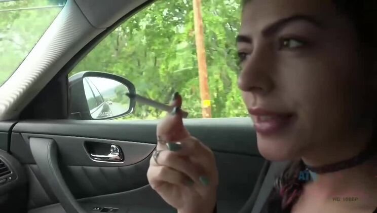 Facial Fun with Skinny Brunette Audrey Charlize