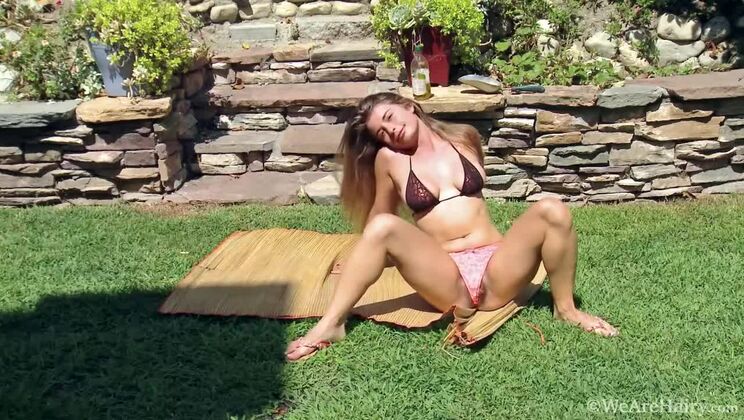 Brunette Vixen's Outdoor Strip Show