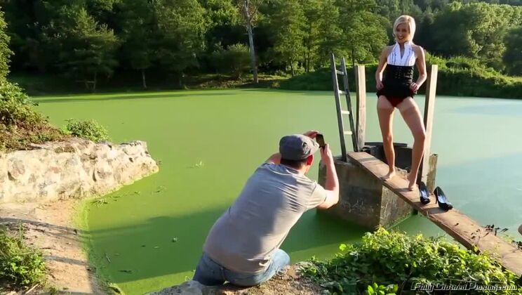 [Tainster] - Blonde in Stockings Fucked Fully Clothed Outside - Sergeant Miles - Violet Gems - Armani Black