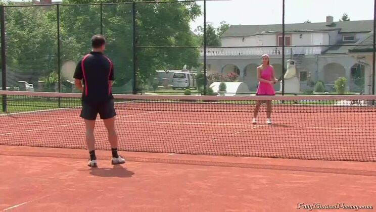 Piss-Hungry Tennis Honeys Morgan Moon and Amy in Distress