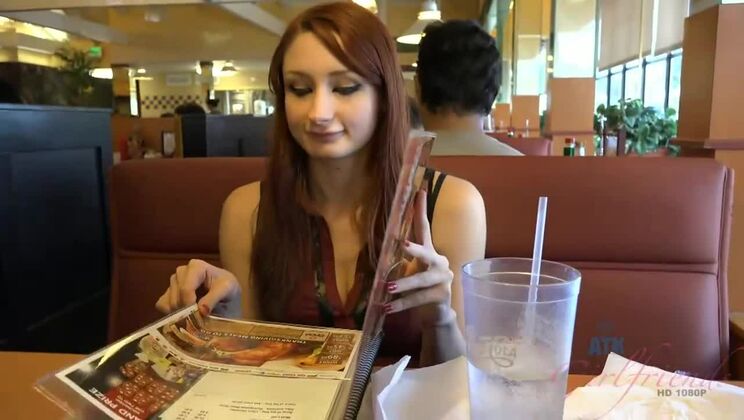 Redhead Violet Monroe Gives Footjob