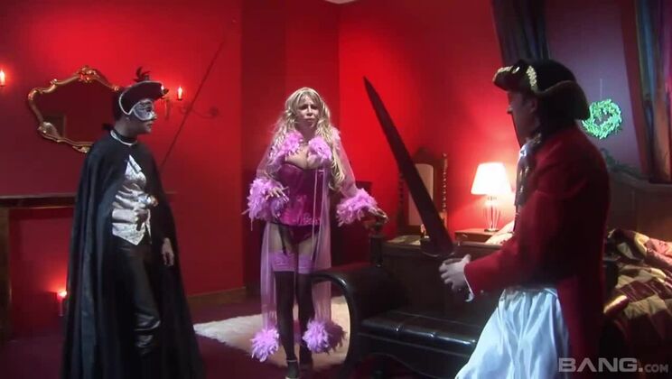 Melanie and George's Lingerie Threesome with a Big Cock Twist