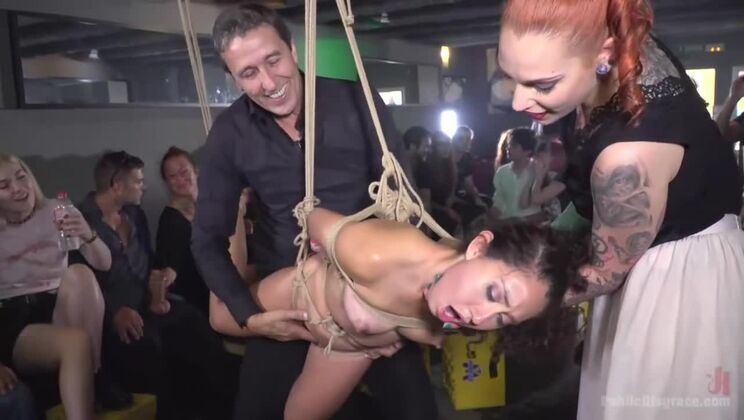 [PublicDisgrace] - Melody Petite: Submissive Slave Fucked in Public - Juan Lucho - Steve Holmes - Melody Petite - Silvia Ruby