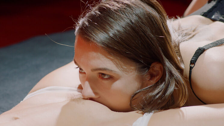 Lingerie Lesbians Squeeze Hard