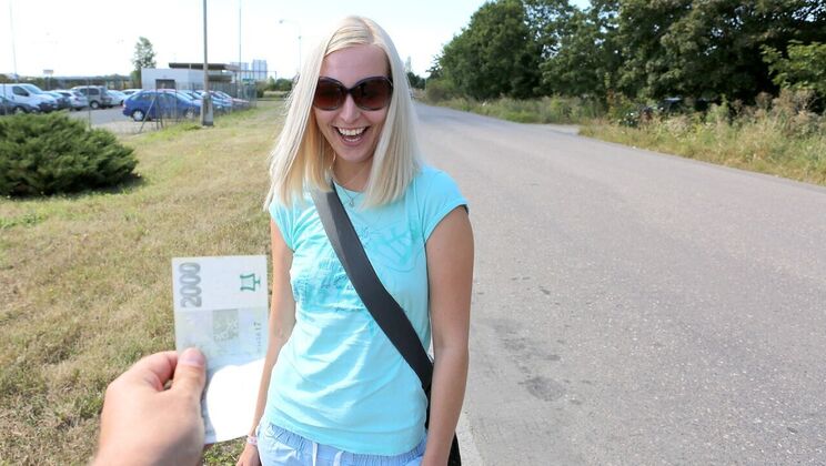 Sexy Blonde Rides Cowboy in Public