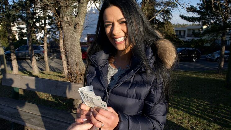 Brunette Babe's Enhanced Body Gets Covered in Cum