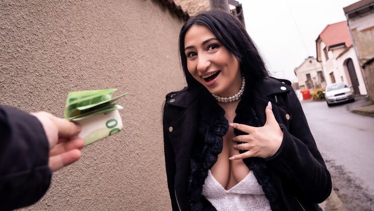 [PublicAgent] - French Hairy Pussy Girl Gives Big Cock Handjob