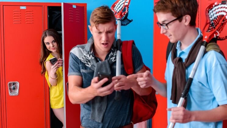 [TeensLoveHugeCocks] - Cowgirl Blowjob In Locker