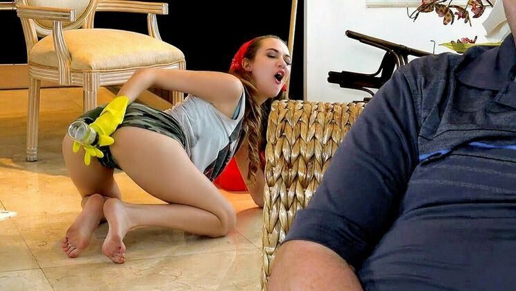 Busty Girl on her Knees