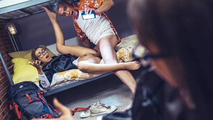 [FakeHostel] - Brainy Babes in OutdoorSex Escapades - Sofia Lee - Jade Amor - Rocco Maltesi