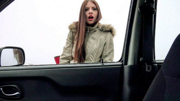 [StrandedTeens] - Rebecca Volpetti's Car Fuck: Natural Tits and Cowgirl - Rebecca Volpetti - Frank Gun