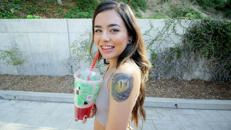 Bold Latina Teen in Adult Scene