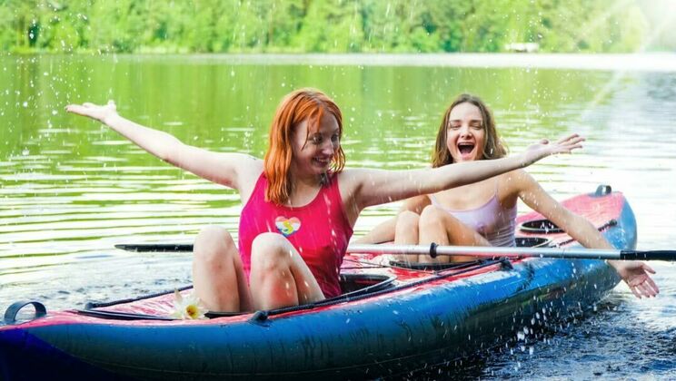 Lesbian Kayak Adventure with Olivia and Emma