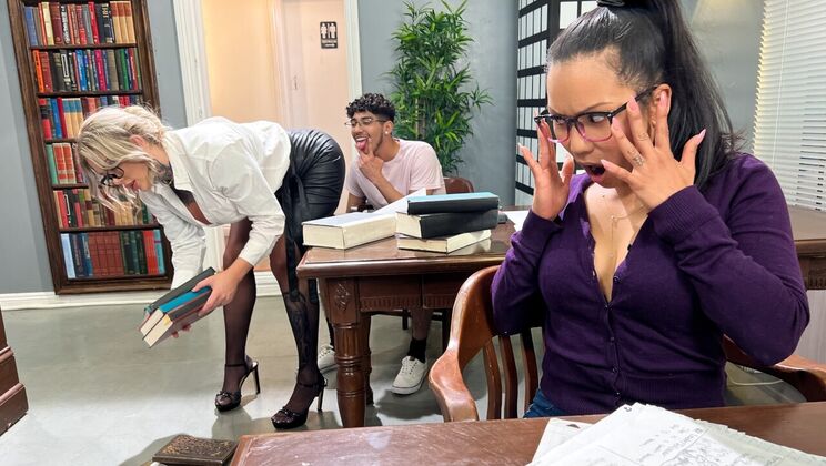 [LilHumpers] - Blonde in Glasses Gets Naughty in the Library