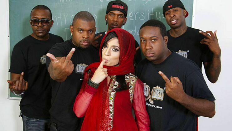 Gangbang Facial with Brunette Nadia Ali