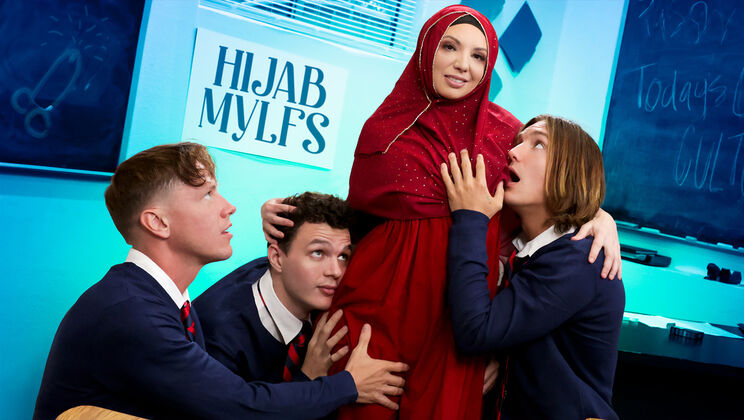[HijabMylfs] - MILF Takes on Three Big Ones - Rion King - Kiki Daire - Josh Rivers - Axel Haze