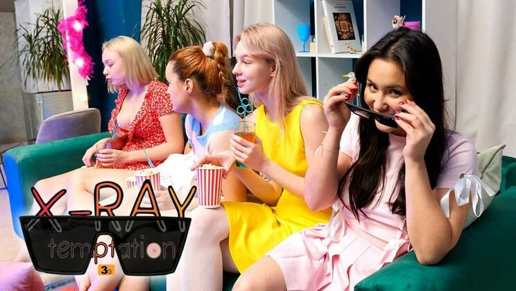 European Babes Sara Bork & Amelia Ost in X-Ray Temptation Part 3 - Group Sex Fun