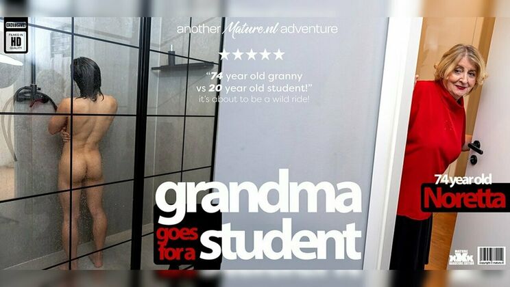 [Mature.nl] - 74-Year-Old Noretta Experiences Young Koudai's Cum