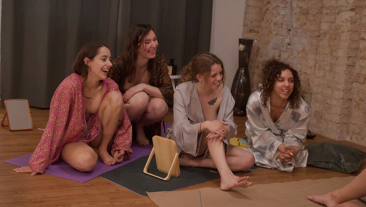 [Ersties] - Blonde Blonde Brunette Shaved Orgy Yoni Worship