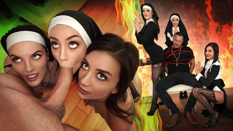 [BFFs] - Danny Mountain Dominates Three Horny Nuns - Danny Mountain - Natalie Brooks - Fiona Frost - Selena Love