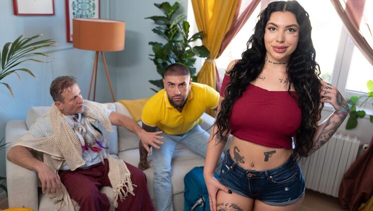 [FakeHostel] - MMF Threesome with Creampie & Cum on Pussy - George Uhl - Nestor Zarc - Sexy Nala