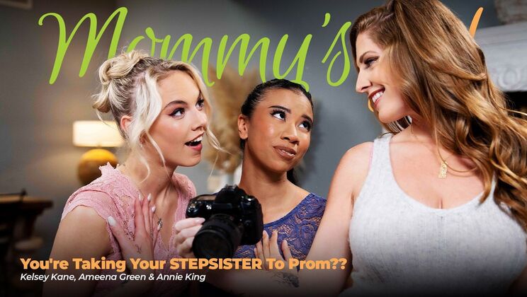 [Girlsway] - Prom Night Turns into a Lesbian Threesome with Stepsister - Ameena Green - Kelsey Kane - Annie King