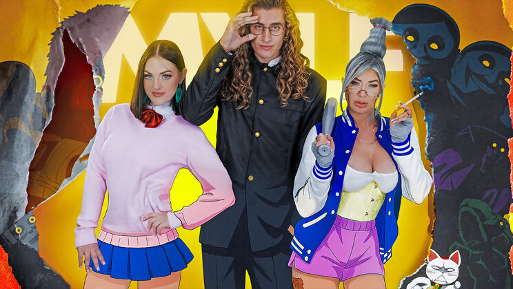 [BadMilfs] - Wild Threesome with Blonde & Brunette – Fuck the Ghosts Away - Lolly Dames - Giovanni - Lucy Lotus