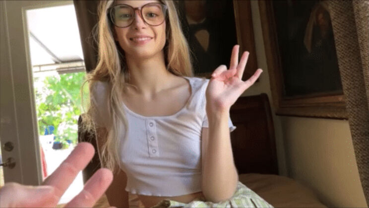 [FamilyTherapy] - Molly Little's Secret Game - Blonde Teen POV Blowjob & Cumshot