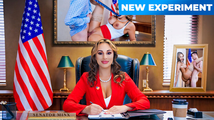 Wild political sex: Monica Minx swallows Enzo East's load