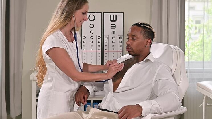 [PornWorld] - Medical Clinic DP: Cock Hungry Blonde Nurse Kinuski Takes BBC Double Penetration