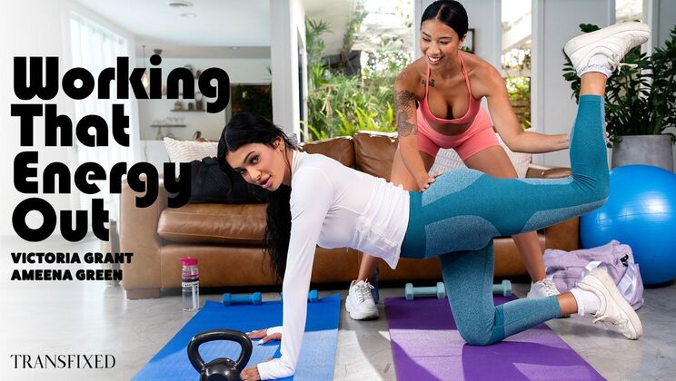 [Transfixed] - Fitness Hotties Swap Cum From Mouth to Mouth After Blowjob - Ameena Green - Victoria Grant