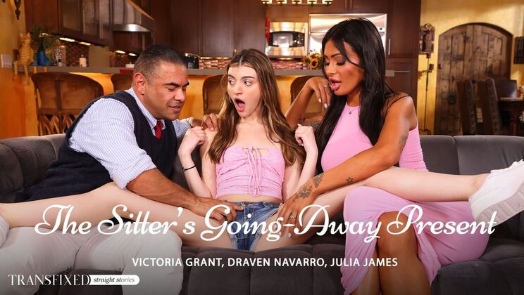 [Transfixed] - Brunette Teen Sitter Gets Deepthroat & Ass to Mouth Sendoff - Draven Navarro - Julia James - Victoria Grant
