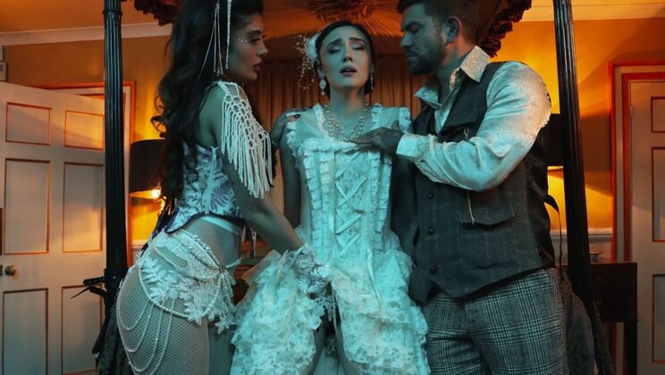 [DigitalPlayground] - Pantyhose and Corset Sex with Cumshot on Big Tits - Juan Lucho - Marina Maya - Catherine Knight