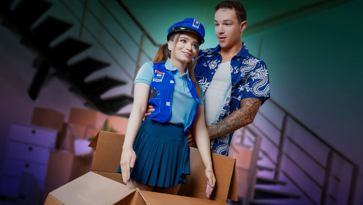 [ExxxtraSmall] - Stepbrother Delivers a Big Package to His Petite Mailwoman Stepsister - Jayden Marcos - Selina Imai
