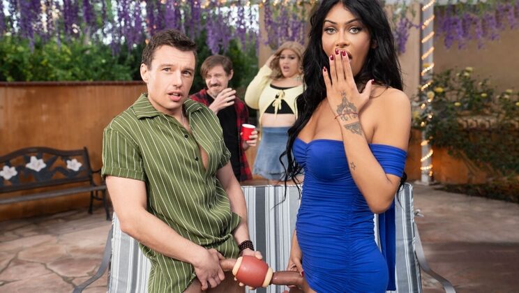 [TransAngels] - Big Tits Brunette Masturbates Then Gets Fucked Cowgirl - Johnny Palms - Victoria Grant