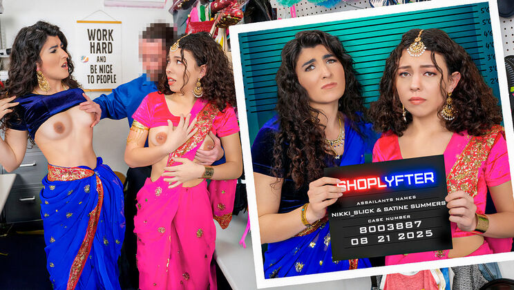 [Shoplyfter] - Two Girls One Blowjob: Brunettes with Piercings Serve Cum - Jack Vegas - Satine Summers - Nikki Slick