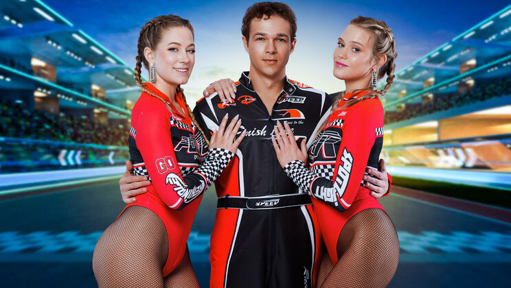 [StepSiblings] - Chloe & River's Sporty Threesome: Blonde Stepsisters Give Double Blowjob