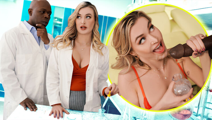 MILF Scientist Teases BBC Lab Partner with Thong and Tit Play