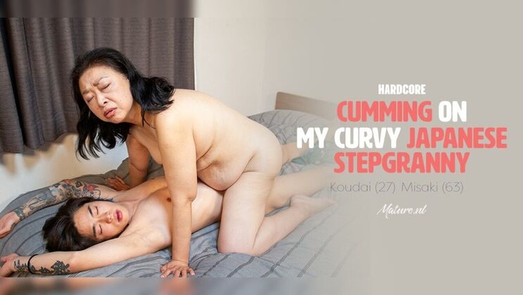 Big Nippled Granny Misaki Jerks and Sucks Koudai to a Messy Facial